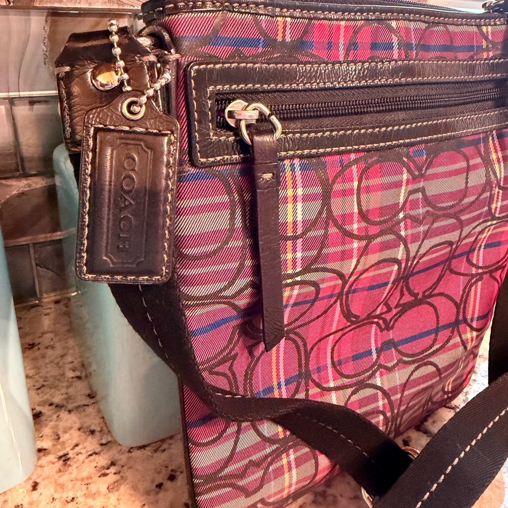 Coach Poppy Tartan Plaid Crossbody Bag - Picture 4 of 7